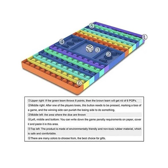 BOGO - Top Trenz XXL Jumbo OMG Pop Fidgety Game Board Great for Travel - Picture 4 of 7